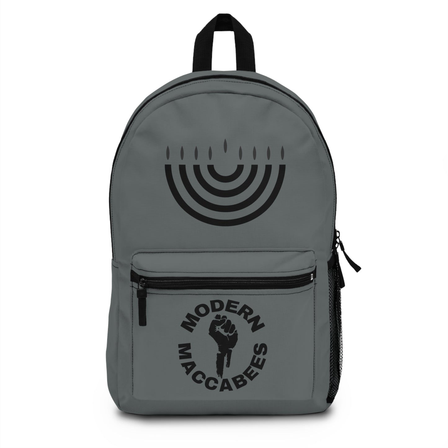 Dark Grey Modern Maccabees Menorah Backpack