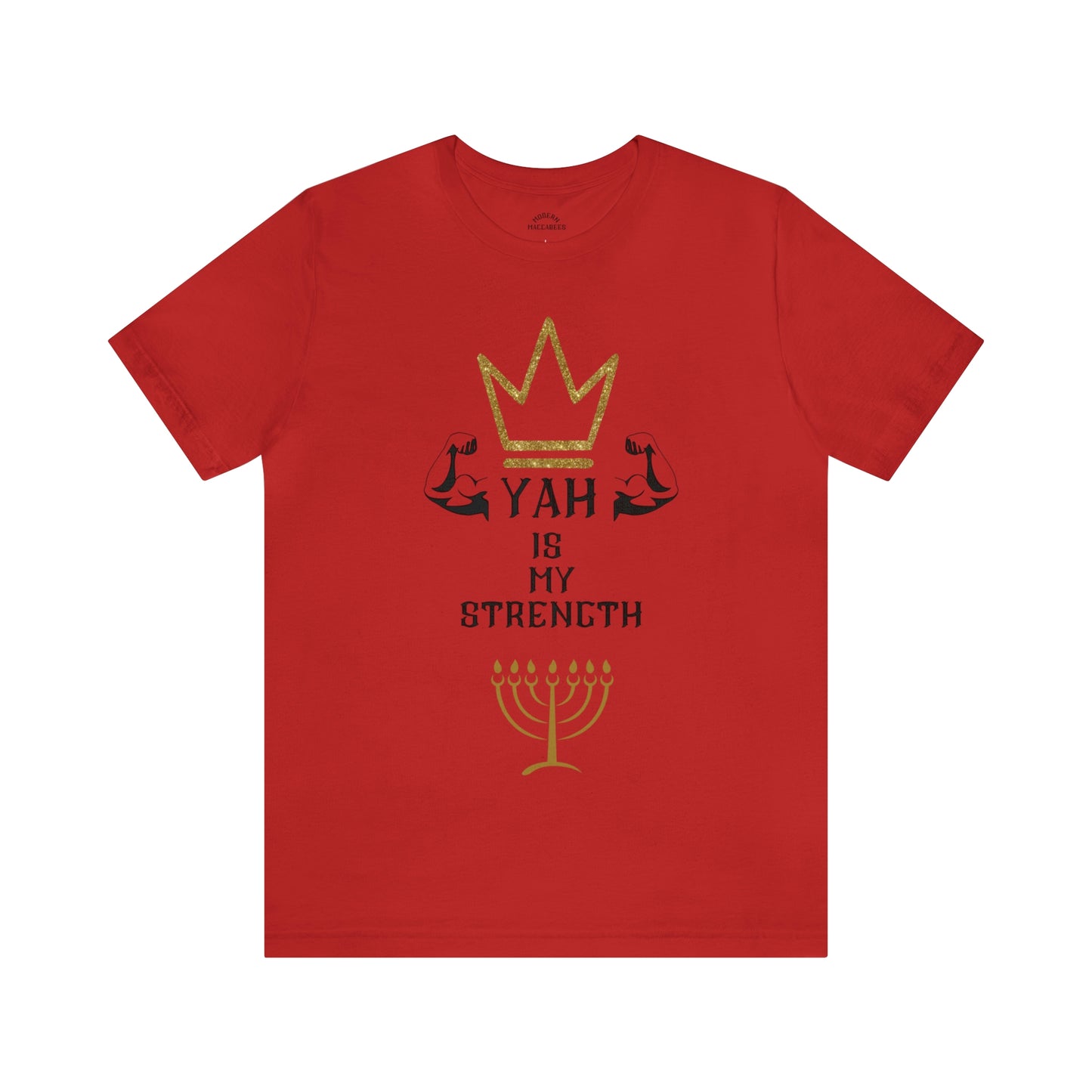 YAH Is My Strength Black & Gold Print Short Sleeve Tee