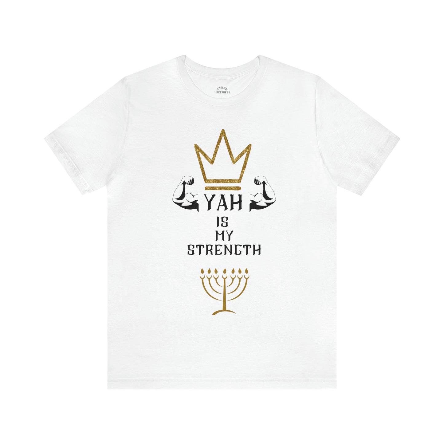 YAH Is My Strength Black & Gold Print Short Sleeve Tee