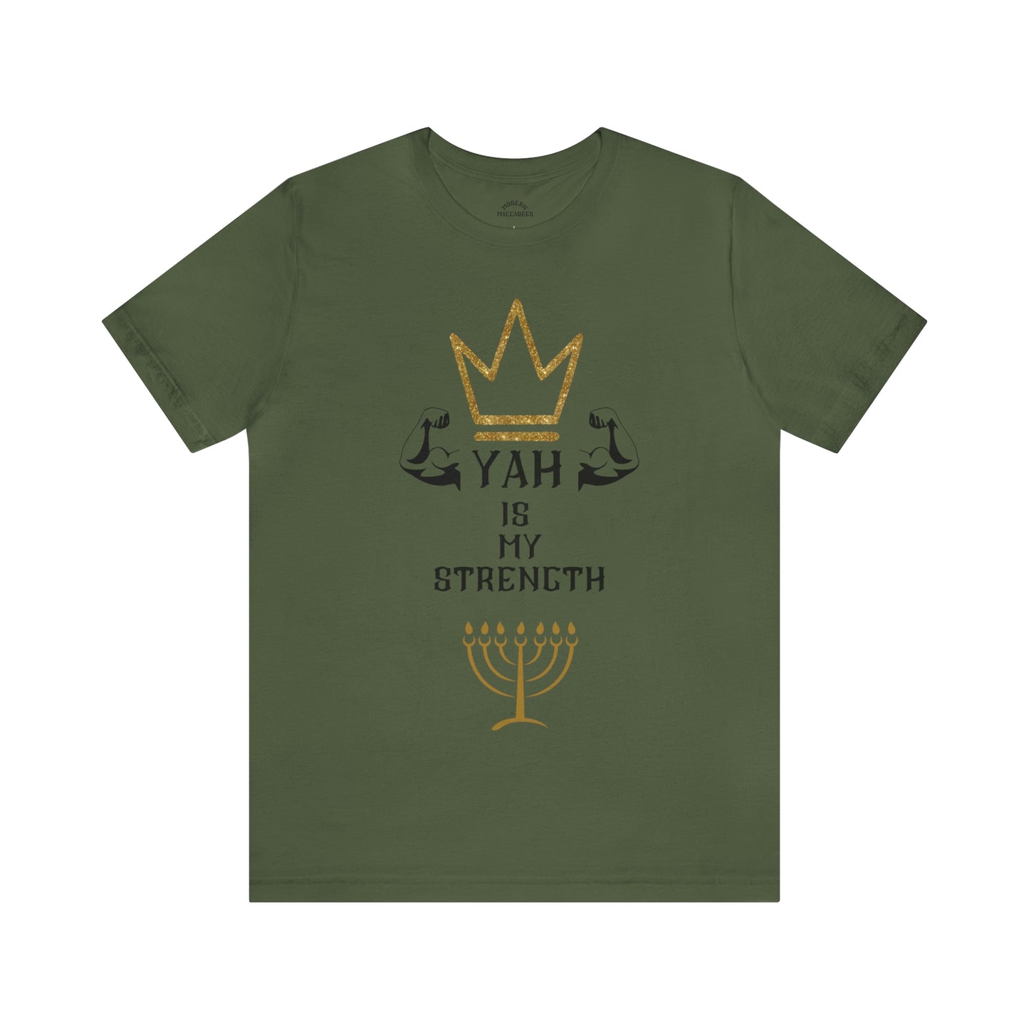 YAH Is My Strength Black & Gold Print Short Sleeve Tee