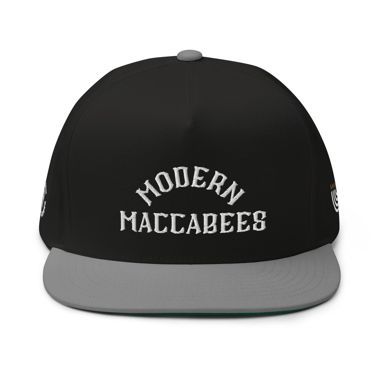 Modern Maccabees White Print Flat Bill Cap